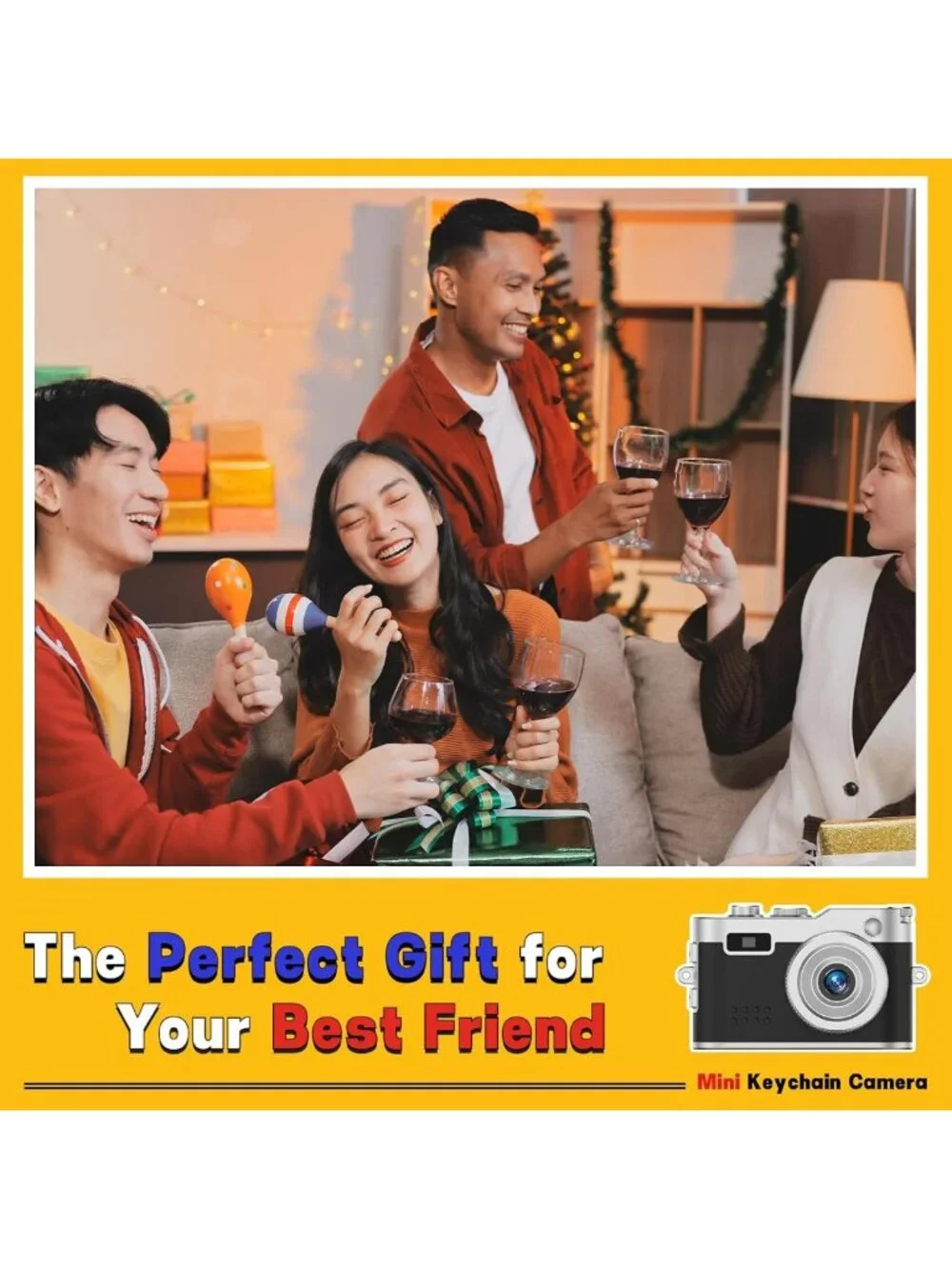 Retro Mini Keychain Camera, Y2K Aesthetic Digital Vlogging Camera, Pocket-Sized
